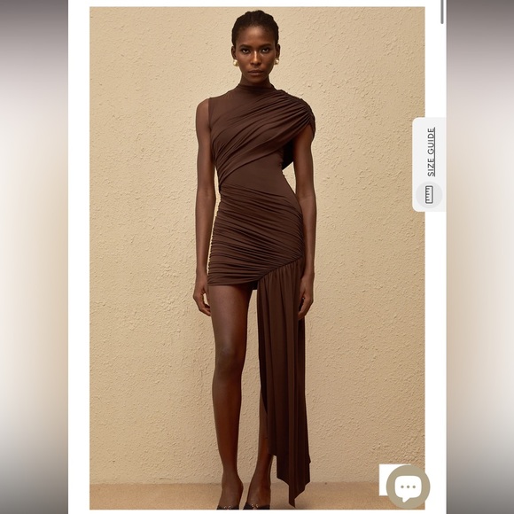 Miss Rosier Dresses & Skirts - Miss Rosier size S Asymmetrical Brown Dress